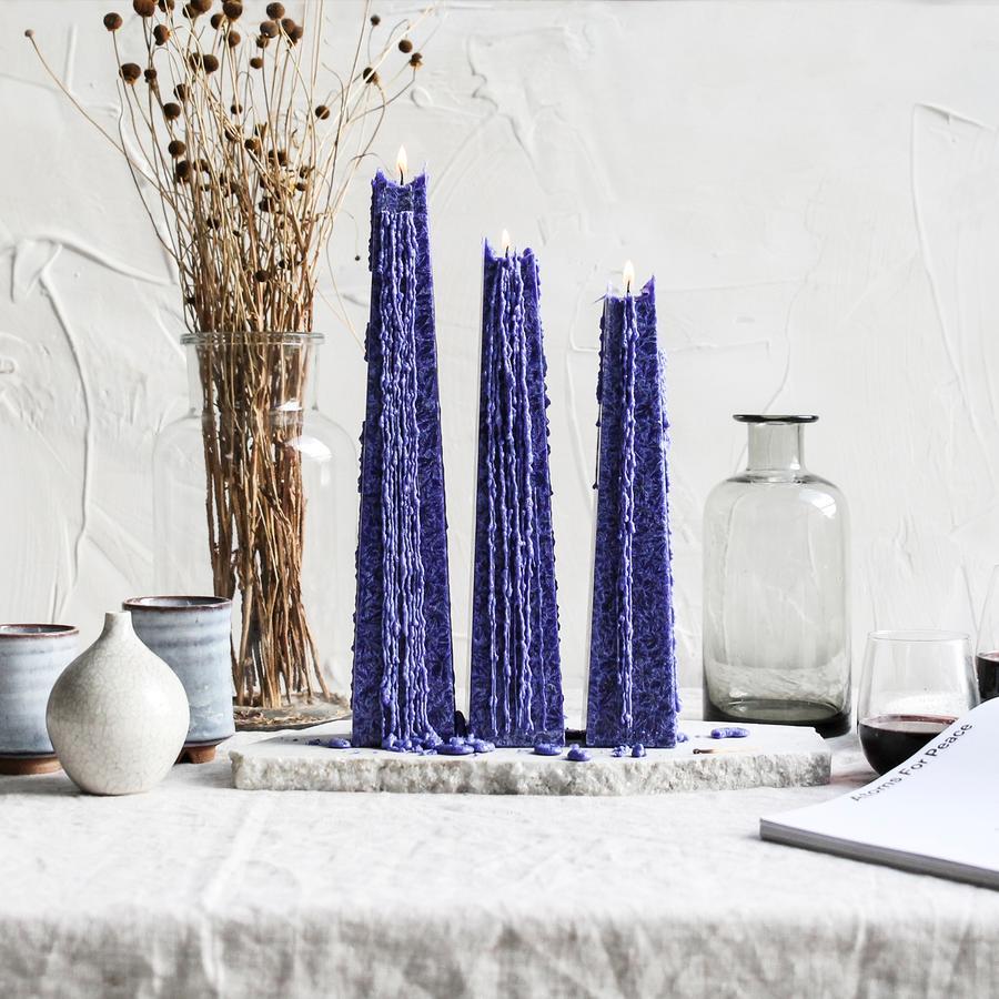 Icicle candle in Night Bloom - dark blue - from Paperie