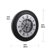 French mirrored round exposed gear wall clock from Chilli Temptations dimensions