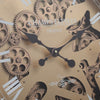 French gold chronograph round exposed gear movement wall clock from Chilli Temptations gears