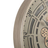 Spin Time modern round exposed gear movement wall clock in grey from Chilli Temptations side