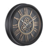 William round black exposed gear movement wall clock from Chilli Temptations angled