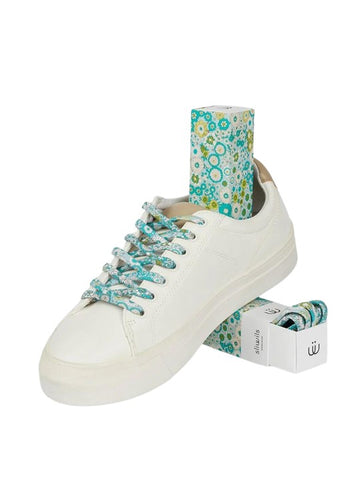 Flower Green and Blue designer shoe laces