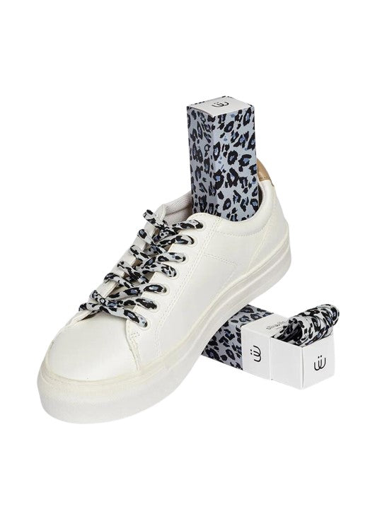Snow Leopard designer shoe laces from Sliwils/World Collection - Bedlam