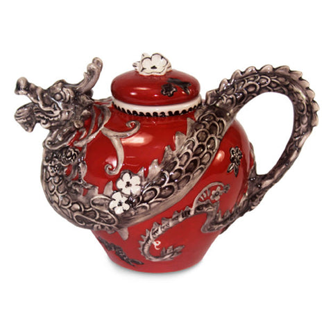 Red Chinese Dragon collectable teapot