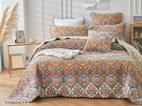 Royal Manor Bedspread Coverlet set Single Queen King Super 100% Cotton Multi Colour