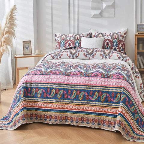 St Clair Bedspread Coverlet Set Single Queen King Super 100% Cotton Modern Multi