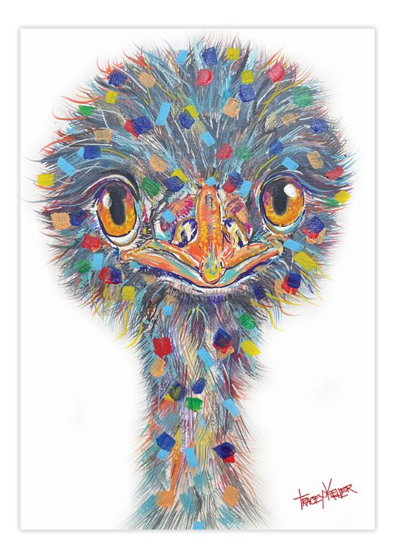 Emu Stare canvas print by Tracey Keller - Bedlam