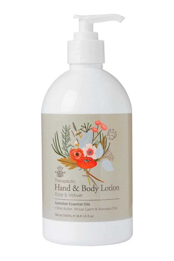 Rose and vetiver hand and body lotion from Empire Australia