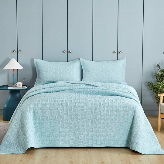 Embroidered Oceania coverlet set from Classic Quilts - Bedlam