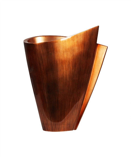 Wrap vase short in line copper from Something Swish
