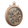 French gold chronograph round exposed gear movement wall clock from Chilli Temptations angled