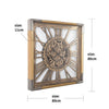 Roma gold square exposed gear movement wall clock from Chilli Temptations dimensions