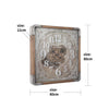 Roma mirrored gold square exposed gear movement wall clock from Chilli Temptations dimensions