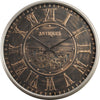 Antique Roman bronze round exposed gear movement wall clock from Chilli Temptations