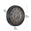 William round black exposed gear movement wall clock from Chilli Temptations dimensions
