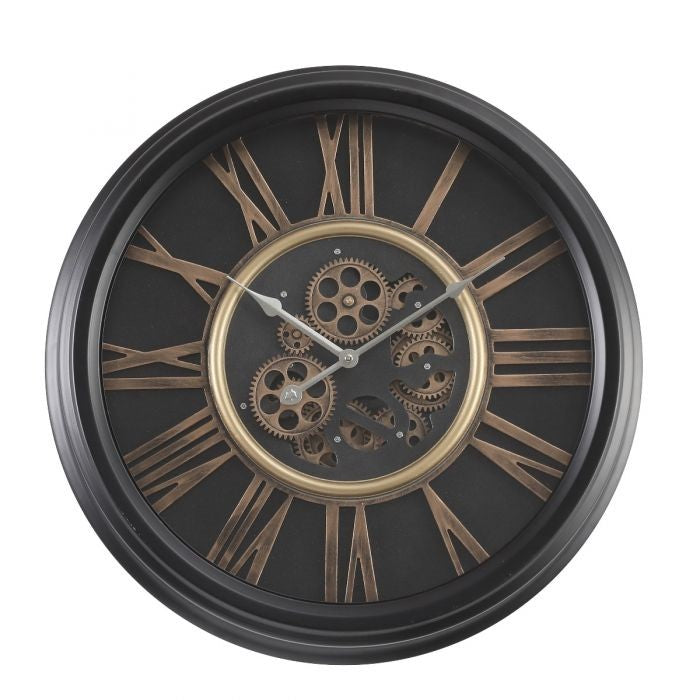 William round black exposed gear movement wall clock from Chilli Temptations