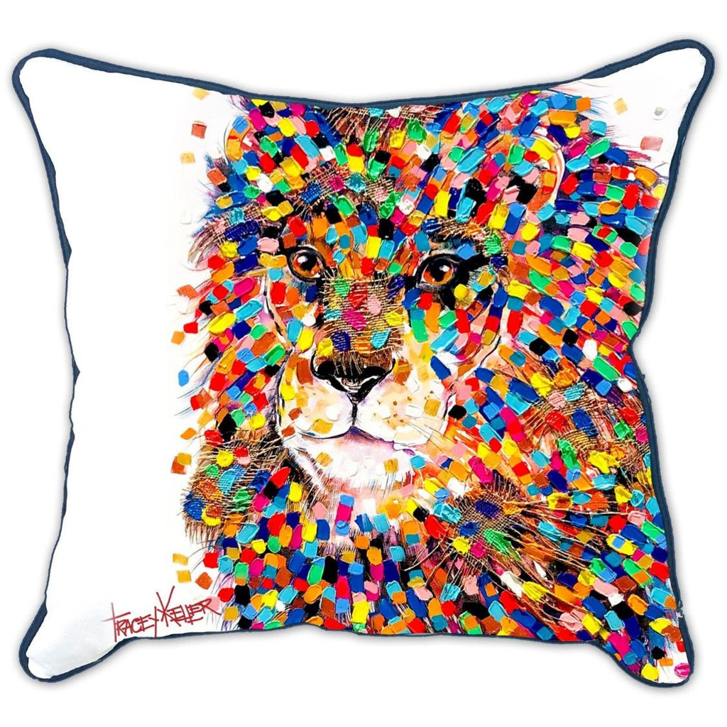 Lion cushion cover by Tracey Keller - Bedlam